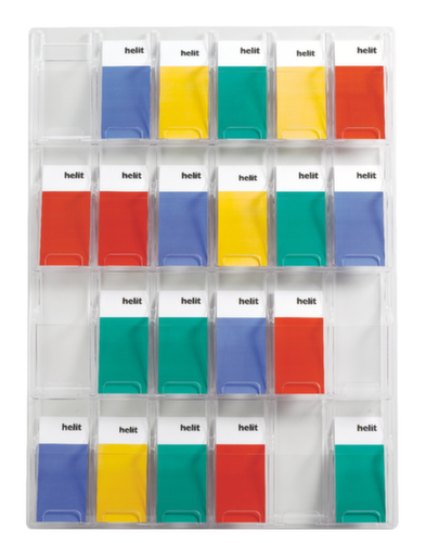 helit Présentoir mural "the clearly", 24 tablettes, structure transparent