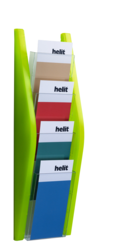 helit Présentoir mural "the arc" avec 4 plateaux, 4 tablettes, structure vert lime