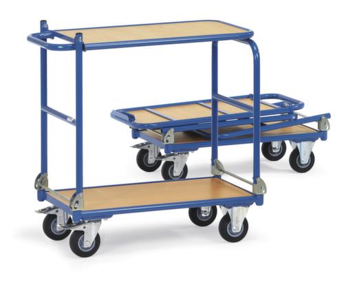 fetra Chariot à plateaux pliable avec 2 plateaux