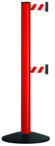 Poteau de ceinture Safety avec 2 ceintures, longueur de la courroie 3,7 m, montant aluminium