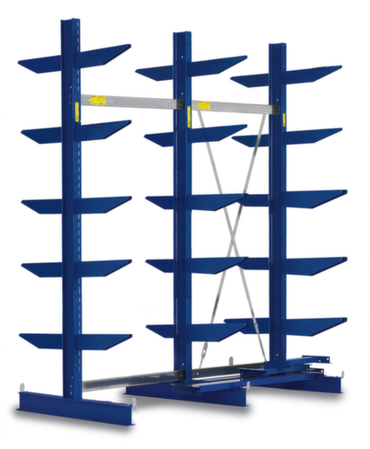 Rayonnage cantilever, bilatéral - possibilité d’installation flexible librement dans la pièce, hauteur 2480 mm, 6 niveaux