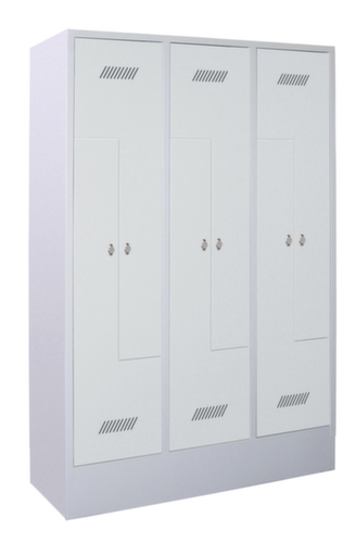 PAVOY Armoire vestiaire Z Basis gris clair avec 6 compartiments, largeur de compartiment 400 mm