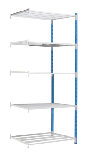 Manorga rayonnages sans vis pour une utilisation des deux côtés, hauteur x largeur x profondeur 2000 x 966 x 800 mm, 5 tablettes