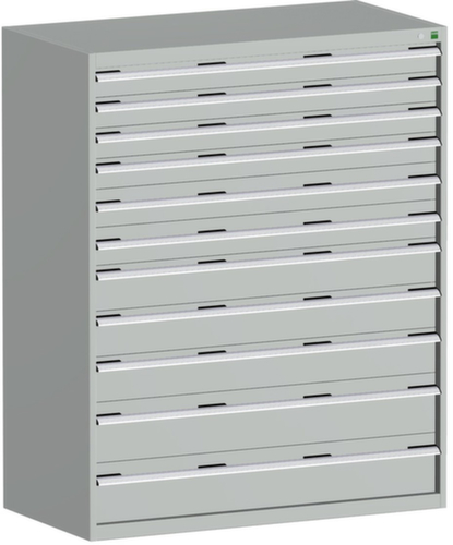 bott Armoire à tiroirs cubio surface de base 1300x650 mm, 11 tiroir(s), RAL7035 gris clair/RAL7035 gris clair