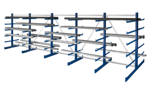 META Rayonnage cantilever universel Atlas ST, bilatéral - possibilité d’installation flexible librement dans la pièce, hauteur 2000 mm, 6 niveaux