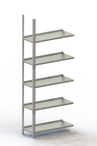 META Rayonnage à boulonner pour classeurs élément suivant, 5 tablettes, RAL7035 gris clair