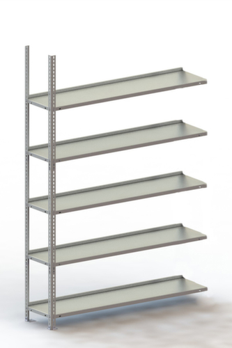 META Rayonnage à boulonner élément suivant, 5 tablettes, RAL7035 gris clair