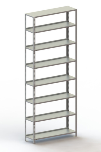 META Etagère à dossiers à visser pour une utilisation des deux côtés, 8 tablettes, avec revêtement en zinc anti-corrosion