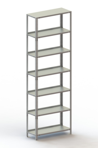 META Rayonnage à boulonner pour classeurs, 7 tablettes, avec revêtement en zinc anti-corrosion
