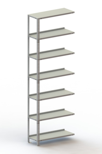 META Rayonnage à boulonner élément suivant, 7 tablettes, avec revêtement en zinc anti-corrosion