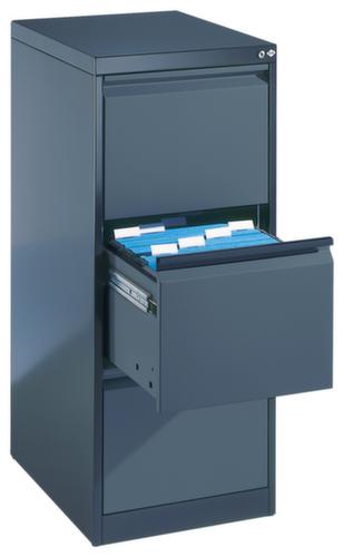 C+P Armoire pour dossiers suspendus avec poignées barres, 3 extensions, RAL7021 gris noir/RAL7021 gris noir