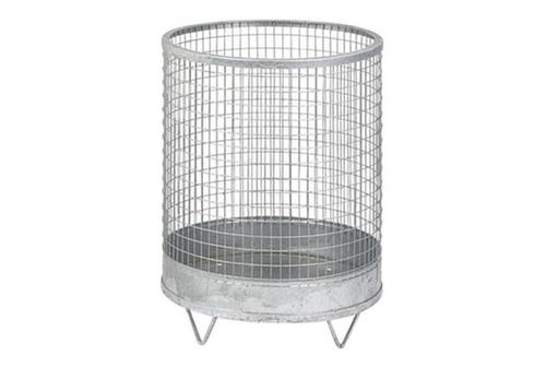 Conteneur à déchets en grillage métallique galvanisé à fond fermé, 63 l
