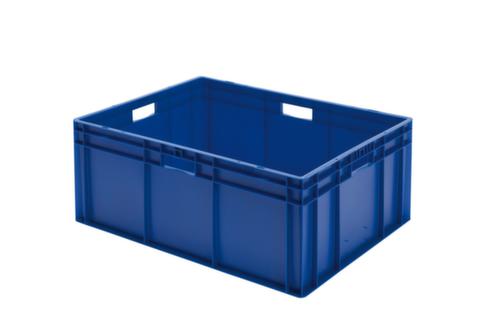 Bac gerbable norme Europe parois + fond pleins, bleu, capacité 127 l