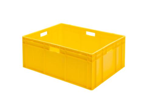 Bac gerbable norme Europe parois + fond pleins, jaune, capacité 127 l