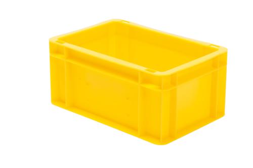 Bac gerbable norme Europe parois + fond pleins, jaune, capacité 5,5 l