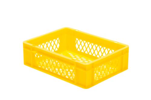 Bac gerbable norme Europe parois + fond ajourés, jaune, capacité 10 l