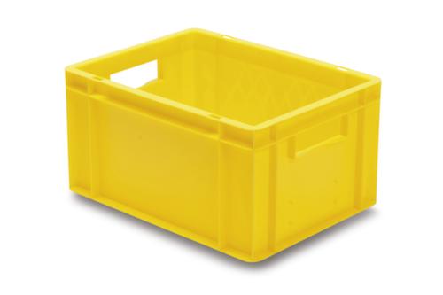 Bac gerbable norme Europe parois + fond pleins, jaune, capacité 19 l