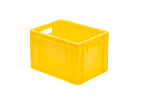 Bac gerbable norme Europe parois + fond pleins, jaune, capacité 24 l