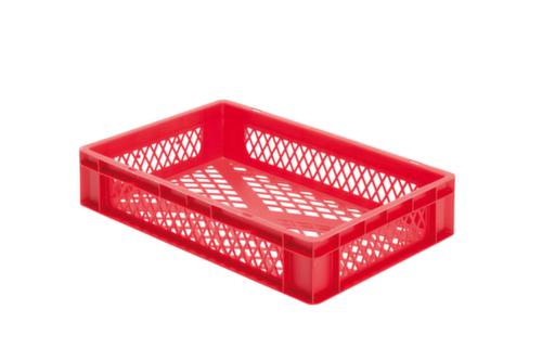 Bac gerbable norme Europe parois + fond ajourés, rouge, capacité 22 l