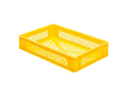 Bac gerbable norme Europe parois + fond ajourés, jaune, capacité 22 l