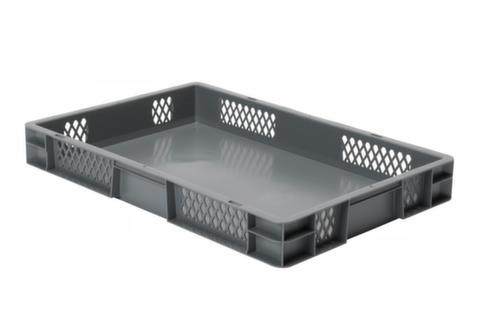 Bac gerbable norme Europe parois ajourées, gris, capacité 14,5 l