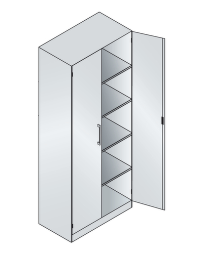 C+P Armoire de classement Asisto, 5 hauteurs des classeurs, gris clair/gris clair