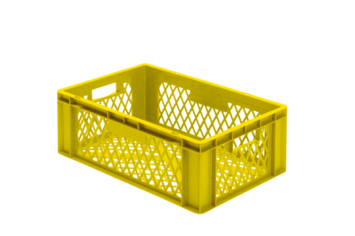 Bac gerbable norme Europe parois + fond ajourés, jaune, capacité 40 l