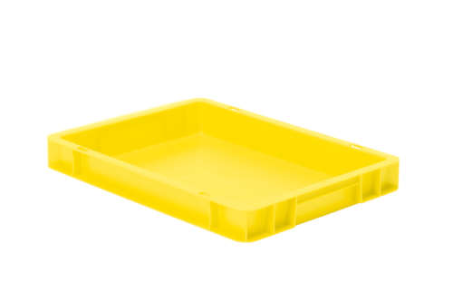 Bac gerbable norme Europe parois + fond pleins, jaune, capacité 4,5 l