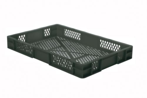 Bac gerbable norme Europe parois + fond ajourés, gris, capacité 14,5 l