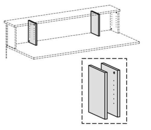 Compartiments pour rehausse en saillie de banque d'accueil