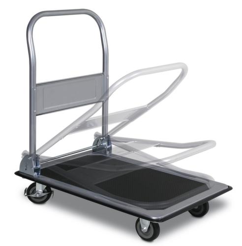 Chariot avec barre de poussée pliable avec revêtement antidérapant, force 150 kg, caoutchouc plein bandage