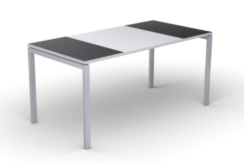 Ecrire le kitsch easyDesk en bicolore, piètement 4 pieds, largeur 1800 mm, noir/blanc/blanc