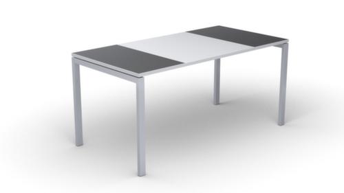 Ecrire le kitsch easyDesk en bicolore, piètement 4 pieds, largeur 1600 mm, anthracite/blanc/blanc