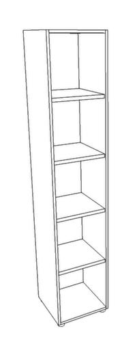 Quadrifoglio Rayonnage de bureau T45, largeur 430 mm, 5 HC, aluminium-argenté