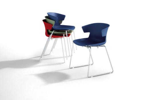 Quadrifoglio Chaise coque en plastique COVE avec piètement à patins, gris