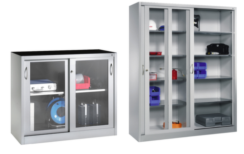 C+P Armoire à outils ERGO gris clair avec portes à charnières, largeur 930 mm