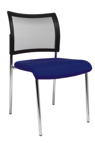 Topstar Siège visiteur Visit 10 avec dossier maille, assise tissu (100 % polypropylène), bleu foncé