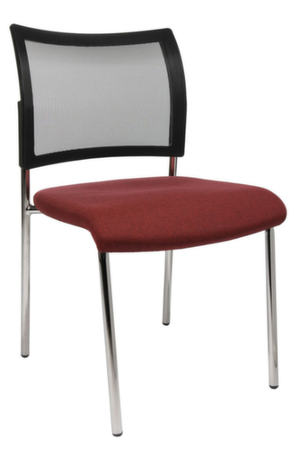 Topstar Siège visiteur Visit 10 avec dossier maille, assise tissu (100 % polypropylène), bordeaux