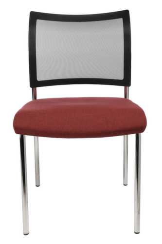 Topstar Siège visiteur Visit 10 avec dossier maille, assise tissu (100 % polypropylène), bordeaux