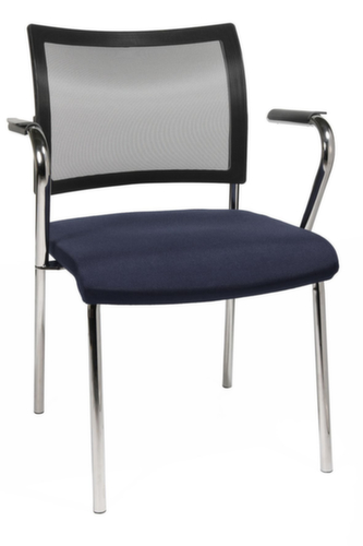 Topstar Siège visiteur Visit 10 avec dossier maille, assise tissu (100 % polypropylène), bleu foncé