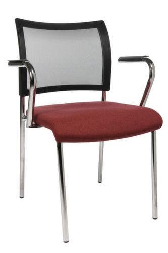 Topstar Siège visiteur Visit 10 avec dossier maille, assise tissu (100 % polypropylène), bordeaux