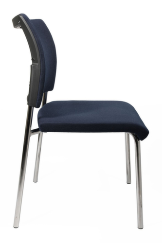 Topstar Siège visiteur Visit 10 avec dossier capitonné, assise tissu (100 % polypropylène), bleu foncé