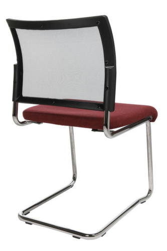 Topstar Fauteuil luge pour visiteurs Visit 20 avec dossier maille, assise tissu (100 % polypropylène), bordeaux