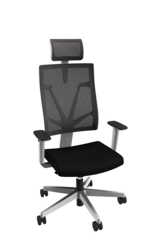 Nowy Styl Siège de bureau pivotant 4ME avec appui-tête + réglage contre-pression manuel, Dossier maille, noir