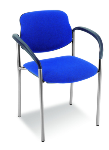 Nowy Styl Siège visiteur gerbable 6 fois Style avec capitonnages, assise tissu (100 % fibres synthétiques), bleu