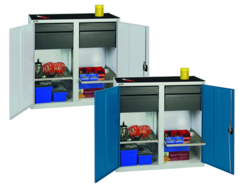 stumpf Armoire d'atelier Serie 3000 avec 3 tablettes de rétention + 2 tiroirs