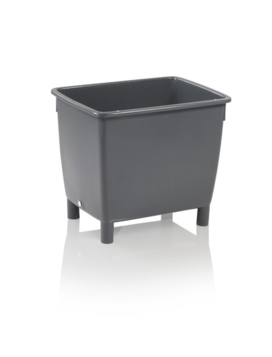 Récipient rectangulaire, pouvant être roulé, opaque, capacité 210 l, gris basalte, 4 pieds