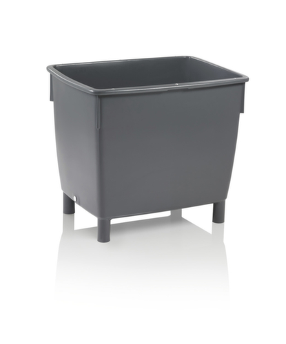 Récipient rectangulaire, pouvant être roulé, opaque, capacité 400 l, gris basalte, 4 pieds