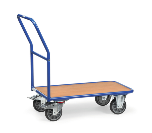 fetra Chariot avec barre de poussée, force 400 kg, plateau longueur x largeur 850 x 500 mm