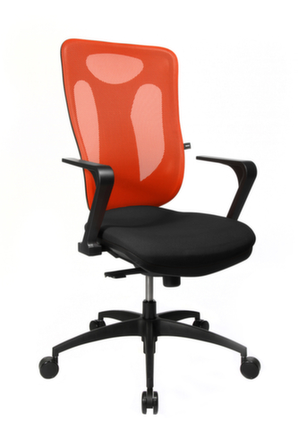 Topstar Siège de bureau pivotant Net Pro 100 avec mécanisme synchrone ponctuel, Dossier maille, noir